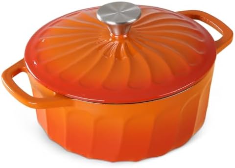 Enameled Cast Iron Dutch Oven Pot with Lid, 3 QT Small Dutch Oven