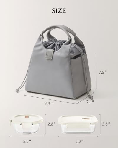 EACHY Lunch Box for Women, Insulated Lunch Bag for Men, Reusable Lunch Tote Cute Cooler Bag Soft Lunchbox for Work, Travel, Camping, Picnic