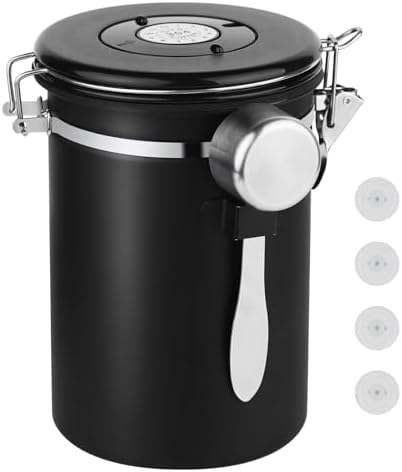 Ohtomber 22oz Stainless Steel Airtight Coffee Canister with Date Tracker