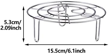 Steam Rack, Heavy Duty Steaming Rack Stand, Stainless Steel Round Steamer Cooling Rack Trivet, Pot Steamer Insert Food Stand, Steaming Cookware Accessories(Size:15.5cm/6.1in)