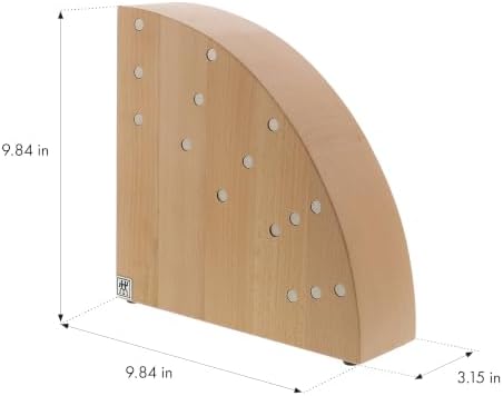 ZWILLING Round Magnetic Knife Block, Made in Italy, Natural Beechwood Kitchen Knife Holder, Contemporary Countertop Storage