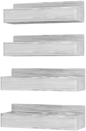 Mystozer Magnetic Spice Rack for Refrigerator Wood White, 4 Pack
