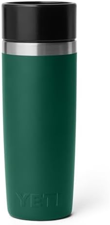 YETI Rambler 16 oz Travel Bottle, Stainless Steel, Vacuum Insulated with Leakproof Commuter Cap, Black Forest Green