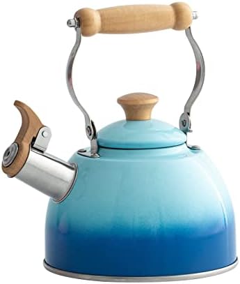 ROCKURWOK Tea Kettle 1.6 Qt Tea Kettles Stovetop Whistling Fast Boil, Blue