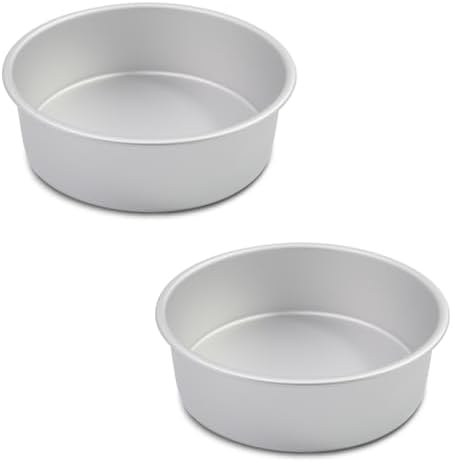 8 x 3 Inch Round Cake Pans Set of 2, Aluminum Round Cake Tin, Baking Cake Pan for Wedding, Party, Family Occasions, Chocolate, Bread. (Round, 8×3 Round Cake Pan, Set of 2)