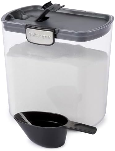 ProKeeper+ 6-Piece Airtight Food Storage Container Set – Clear Plastic Flour and Sugar Canister Set with Magnetic Accessories for Kitchen Organization
