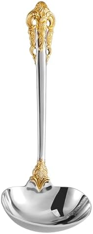 KEAWELL Premium Luxury 7.5-Inch Gravy Ladle (1, Gold Accent)