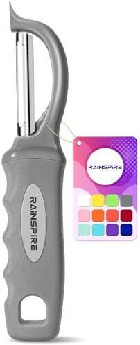 Rainspire Vegetable Peeler Potato Peelers for Kitchen, Sharp Stainless Steel Blades Veggie, Comfortable Handle Fruit Peeler, Carrot Peeler Apple Peeler Dishwasher Safe (1, Grey)