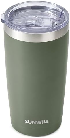 SUNWILL Coffee Tumbler, 20 oz Insulated Travel Mug Stainless Steel
