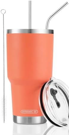 D·S 30oz Orange Tumbler Double Wall Vacuum Insulated Travel Coffee Mug