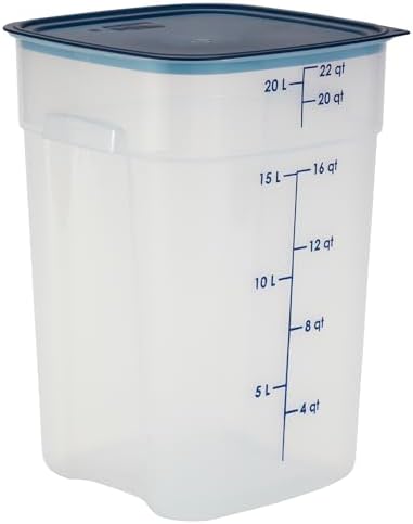 Cambro FreshPro 22 Quart (QT) Food Storage Container with Lid (Restaurant Grade) - for Food Prep, Commercial Kitchen, Pet and Dog Food Container (Translucent)