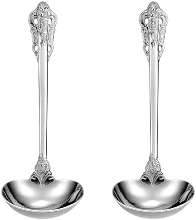 KEAWELL Premium Luxury 2-Piece 7.5-Inch Gravy Ladle Set (2, Silver)