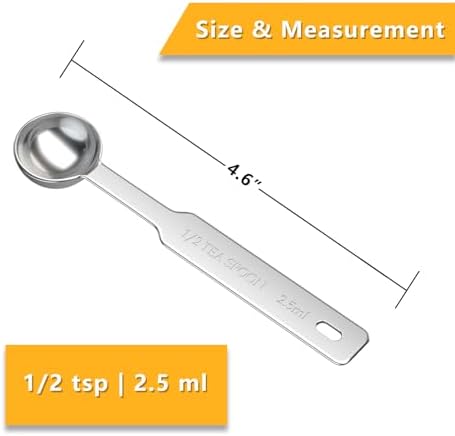 2PCS 1/2tsp(2.5ml) Stainless Steel Measuring Spoon