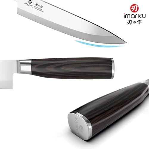 imarku 8 Inch Japanese Chef Knife,Single-Bevel Edge HC Steel Kitchen Knife