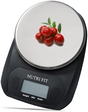 NUTRI FIT Digital Food Scale Small Kitchen Scales Weight in Grams Oz Black