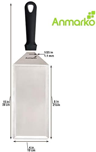 Big Metal Griddle Spatula - Grill spatula 4 x 8 in Large Burger Smasher Hamburger Turner Scraper - Pancake Flipper - Great for BBQ Grill and Flat Top Griddle - Commercial Grade