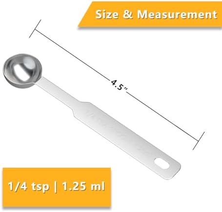 2PCS 1/4tsp(1.25ml) Stainless Steel Measuring Spoon