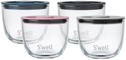 S'well 12oz Glass Prep Bowl Set of 4 For Easy Meal Prep, S'well Signatures, Made From Durable Tempered Glass, Nests Inside 21.5oz