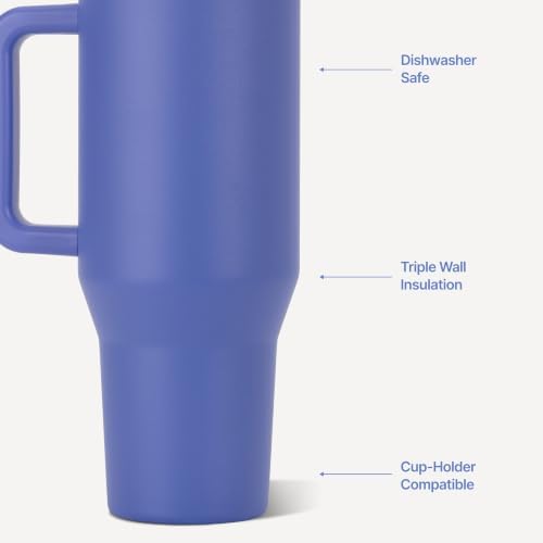 HydroJug Traveler 32oz, Insulated Tumbler with Handle & Straw, Berry Pop