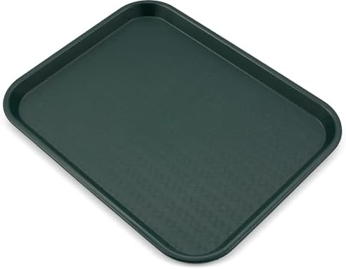 Carlisle FoodService Products Cafe Fast Food Cafeteria Tray with Patterned Surface for Cafeterias, Fast Food, And Dining Room, Plastic, 17.87 X 14 X 0.98 Inches, Forest Green