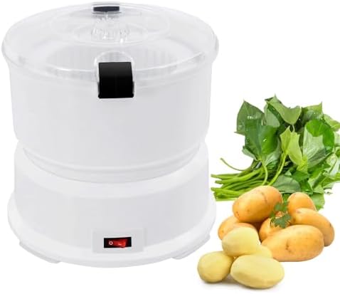 Electric Potato Peeler 85W One-button Automatic Potato Peelers 2.2Lbs Capacity 2-minute Peeling Rotating Fruit Vegetable Peeler with Visible Cover for Kitchen Restaurants (2.2Lbs Capacity)