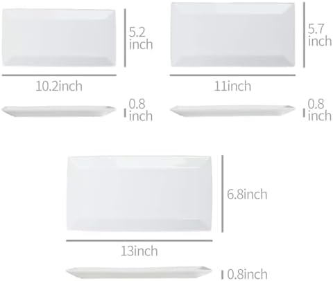 Amazon Basics 3-Piece Porcelain Serving Platters, Oven Safe, for Entertaining, Appetizer, Dinner, Dessert, 12.75 inch, 11 inch, 10 inch, White