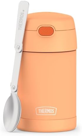 THERMOS FUNTAINER Food Jar with Spoon, 16oz, Neon Orange