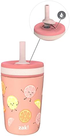 Zak Designs Happy Fruit Kelso 12oz Stainless Steel Leak-Proof Toddler Cup