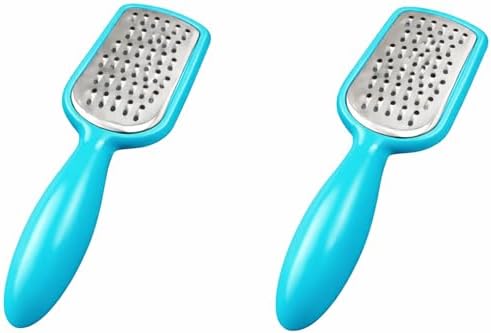 2 Pcs. Stainless Steel Mini Grater Cheese Garlic Nutmeg Chocolate 5" BPA Free (Blue)