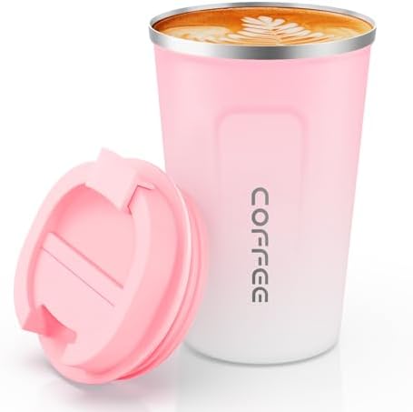 CS COSDDI 12 oz Coffee mug - Stainless Steel Coffee Cup with Leakproof Lid