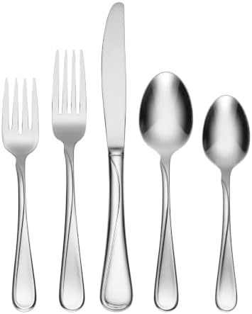 Oneida Flatware Flight Silver 18/0 Silverware Set for 12, (65-Piece)