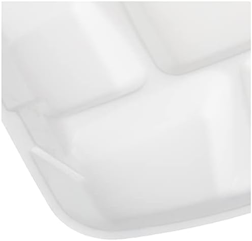 Hefty Everyday Soak-Proof Foam Compartment Tray, White, 9x11 Inch, 40 Count
