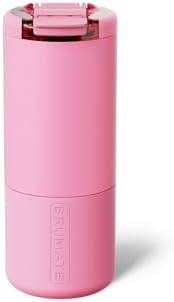 BrüMate Strova 18oz 100% Leakproof Insulated Coffee Mug | Ceramic-Lined Interior | Built-In Silicone Sleeve for Travel | Locking Flip Lid (Primrose)