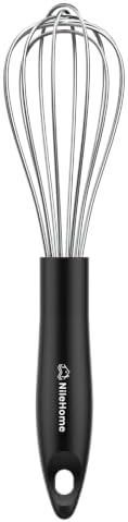 NileHome Whisk 10" Kitchen Whisk,Black Silver