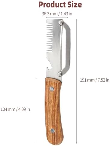 Multifunctional Vegetable Peeler, 3 in 1 Julienne Peeler with Wooden Handle, Vegetable Shredder with Bottle Opener for Peeling Veggie Fruit Pineapple Pumpkin Carrot(2 Pack)