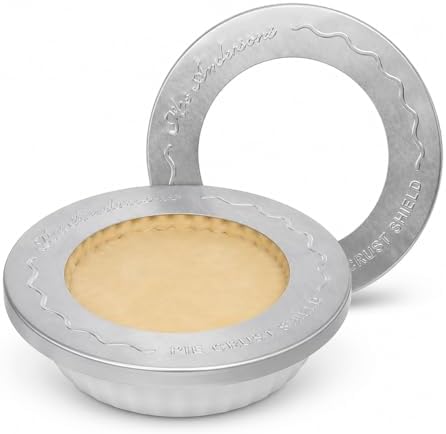 Mrs. Anderson's Baking Individual Pie Crust Protector Shields, Set Of 2, For Mini Pies And Pot Pies, Fits Up To 5-Inch Pie Plates, Prevents Over-Browning And Spills