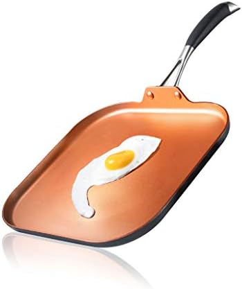 NutriChef Non-Stick Square Frying Pan, 11" Nonstick Skillet, Scratch Resistance, PFOA-Free, PFOS-Free Home Use for All Stoves