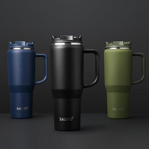 EALGRO 40 oz Tumbler with Handle, Insulated Tumblers with Lid and Straw