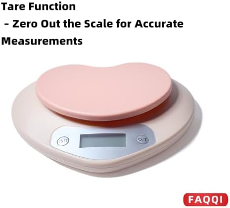 Cute Kitchen Scale, Digital Food Scale with LCD Display, Pink