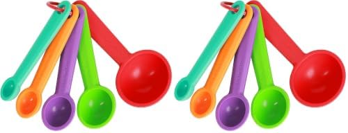 Silicone Measuring Spoons Set of 5, Assorted Colors (Pack of 2)