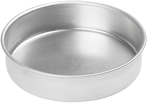Winco 8" Red Heavy-Duty Round Layer Aluminum Cake Pan