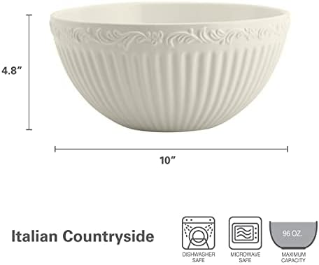 Mikasa Italian Countryside Serving Bowl, 10-Inch, White - 5085633