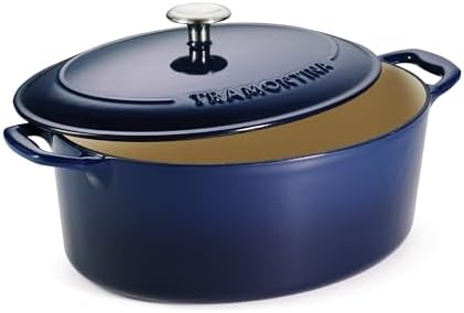 Tramontina Bestow Enameled Cast Iron 7-Qt Oval Dutch Oven Pot with Lid
