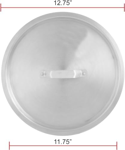 TrueCraftware- 20 qt. Aluminum Stock Pot Lid 13" x 1-1/4" 1.5mm Thickness- Multipurpose Pot Cover Cookware for Pasta Soup Pots Large Stockpot Lid Simmering Stew Pot Dishwasher Safe