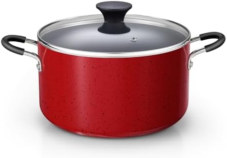 Cook N Home 6 Quart Non Stick Stock Pot with Lid, Large Pots for Cooking