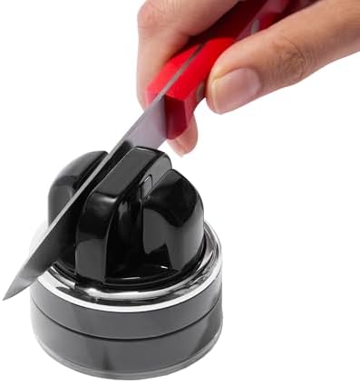 madesmart Knife Sharpener with Strong Grip Bottom, Black