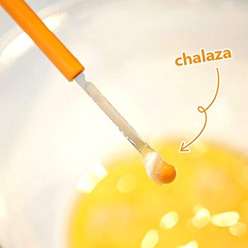 Seki Japan Egg Mix Stick, Egg Yolk and White Strring Stainless Steel Blade, Chalaza Removal Parts, with Safety Cover Orange