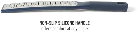 Calphalon Prime Stainless Steel Handheld Grater Lemon Zester W/Cover & Rubber Handle - Navy Blue