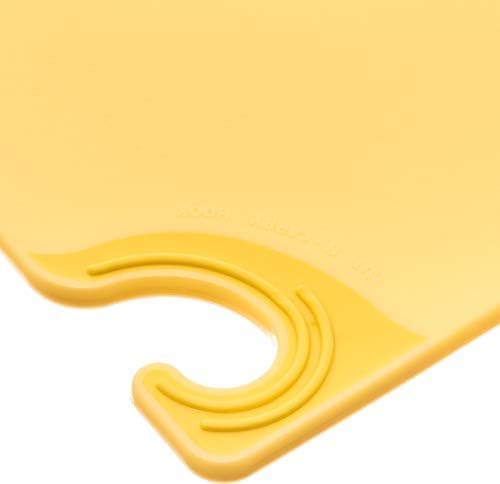 San Jamar Saf-T-Grip Plastic Cutting Board with Safety Hook, 9" x 12" x 0.375", Yellow, (Pack of 6)