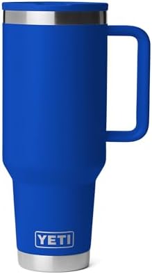 YETI Rambler 40 oz Travel Mug with Flip Straw Lid – Stainless Steel, Vacuum Insulated, Leakproof, Cup Holder Friendly, Royal Blue